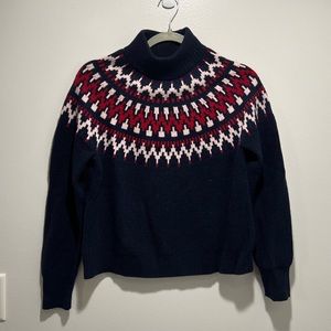 JCrew Fair Isle mockneck sweater, size XS NWT